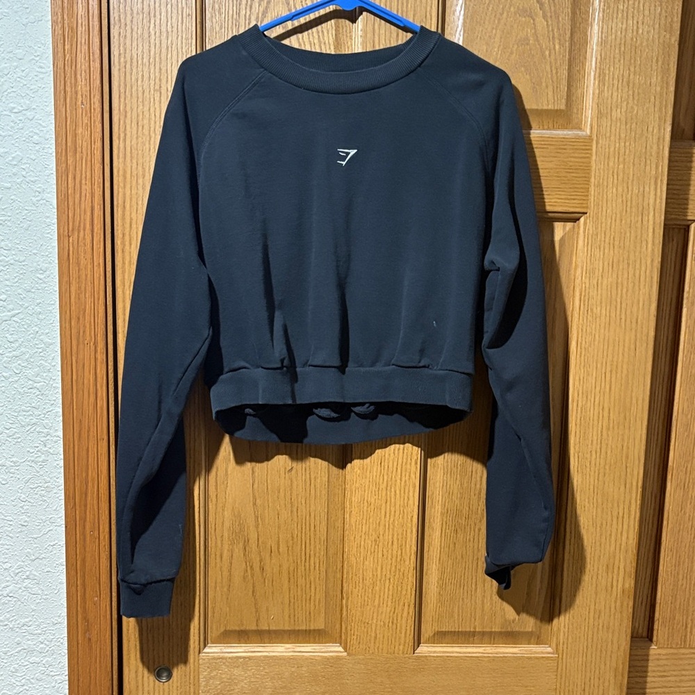 Gymshark Women's Black Cropped Hoodie